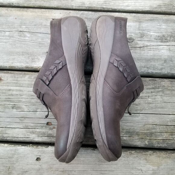 Merrell Encore Bracken Brown Leather Braided Slide Q2 Slip On Shoes Woman's 10 - Picture 5 of 10